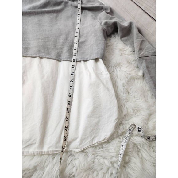Zara Trafaluc Womens Cropped Sweater Gray White Long Sleeve Mock Neck‎ Layered M - Picture 4 of 6